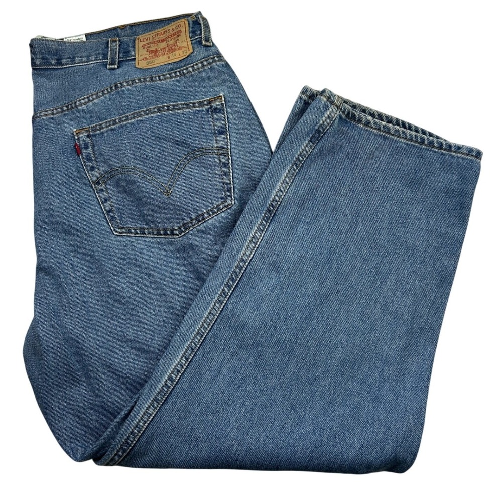 Levi's 550 Cotton Relaxed Fit Jeans 44x30 Blue Medium Wash 90s Dad Core Vintage